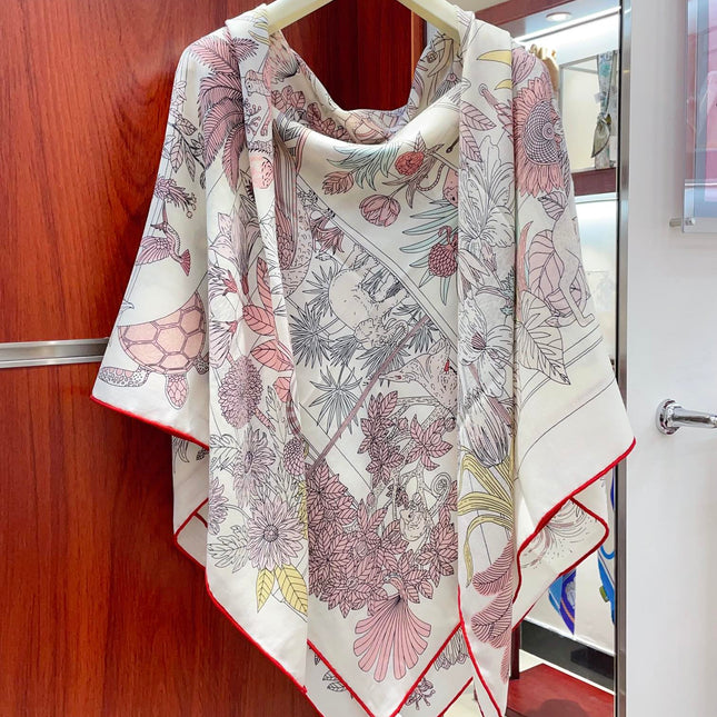PRECIOUS PARADISE SCARF 135 CM IN COLORFUL CASHMERE AND SILK 379790