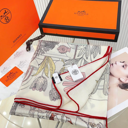 PRECIOUS PARADISE SCARF 135 CM IN COLORFUL CASHMERE AND SILK 379790