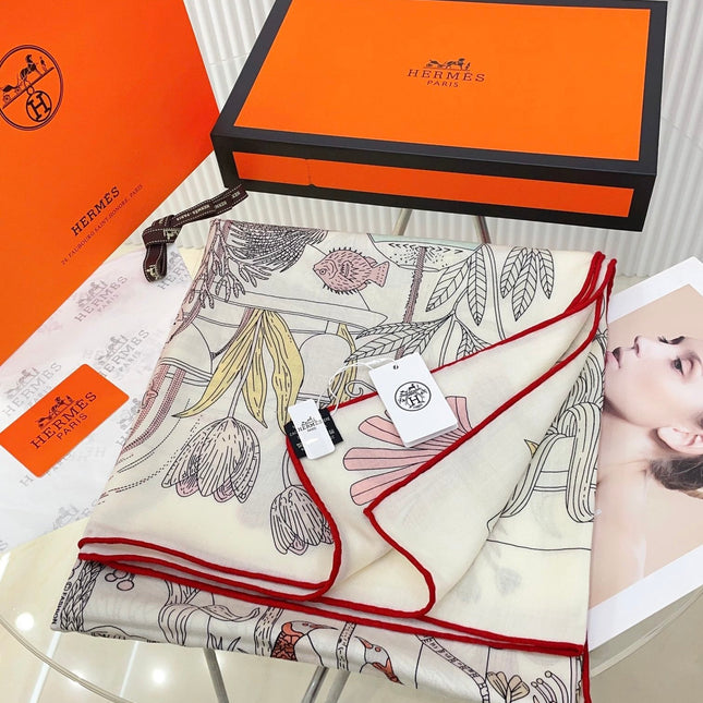 PRECIOUS PARADISE SCARF 135 CM IN COLORFUL CASHMERE AND SILK 379790