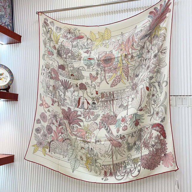 PRECIOUS PARADISE SCARF 135 CM IN COLORFUL CASHMERE AND SILK 379790
