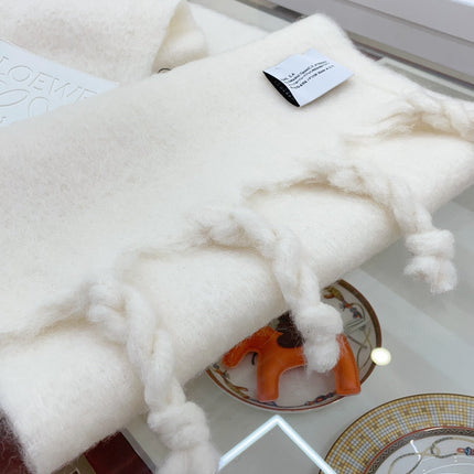 SCARF 200 CM IN WHITE MOHAIR 379799