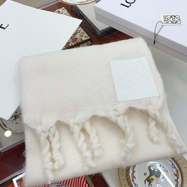 SCARF 200 CM IN WHITE MOHAIR 379799