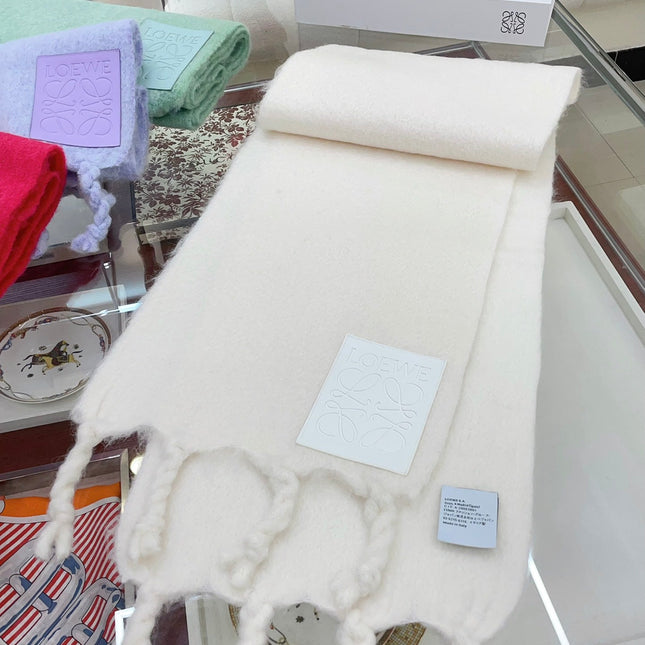 SCARF 200 CM IN WHITE MOHAIR 379799