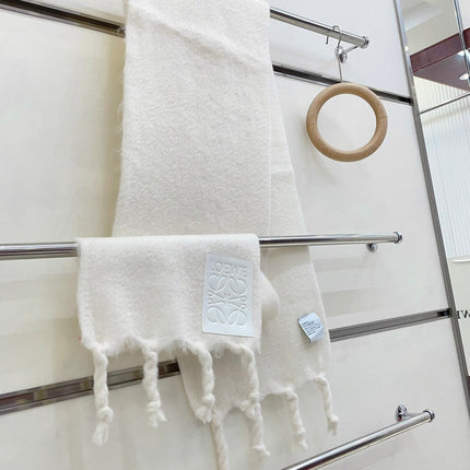 SCARF 200 CM IN WHITE MOHAIR 379799
