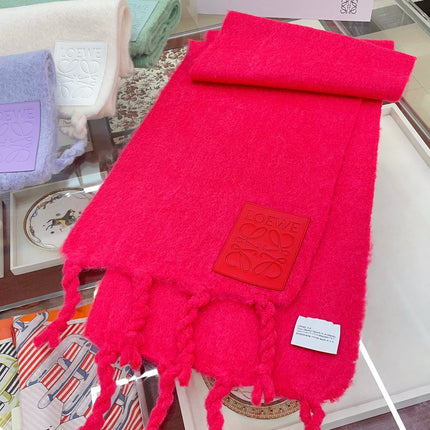SCARF 200 CM IN CHERRY RED MOHAIR 379800