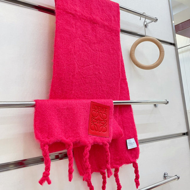 SCARF 200 CM IN CHERRY RED MOHAIR 379800