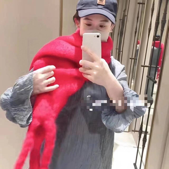 SCARF 200 CM IN CHERRY RED MOHAIR 379800