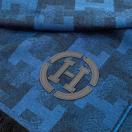 SCARF 200 CM IN COBALT BLUE MONOGRAM CASHMERE