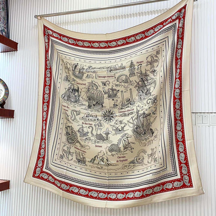 TATOUAGES MARINS BANDANA SHAWL 135 CM COLORFUL 385444