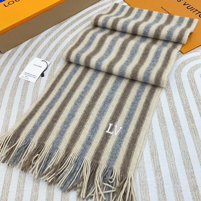 KNITTED SCARF 180 CM IN COLORFUL CASHMERE 388178