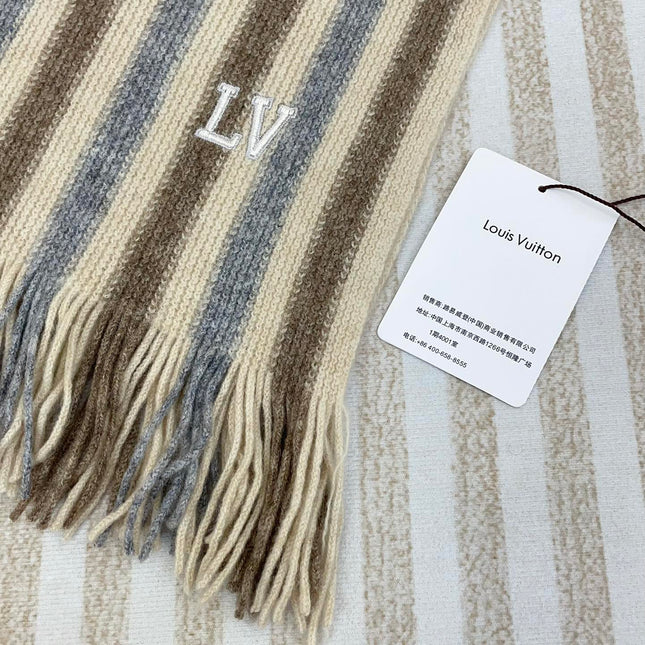 KNITTED SCARF 180 CM IN COLORFUL CASHMERE 388178
