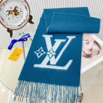 SMASH SCARF 210 CM IN ELECTRIC BLUE WOOL 390964