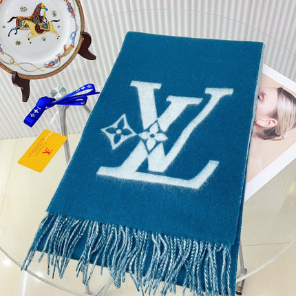 SMASH SCARF 210 CM IN ELECTRIC BLUE WOOL 390964
