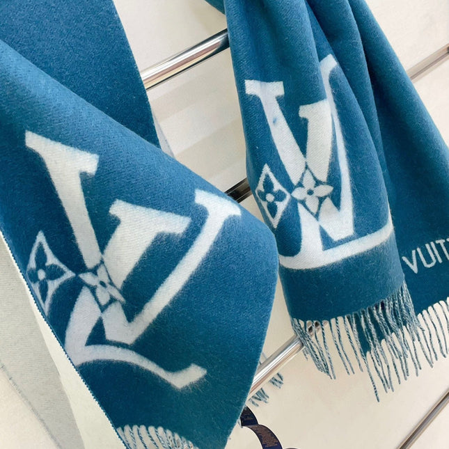 SMASH SCARF 210 CM IN ELECTRIC BLUE WOOL 390964
