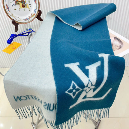 SMASH SCARF 210 CM IN ELECTRIC BLUE WOOL 390964