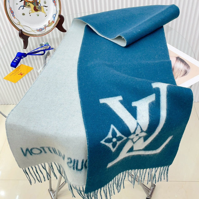 SMASH SCARF 210 CM IN ELECTRIC BLUE WOOL 390964
