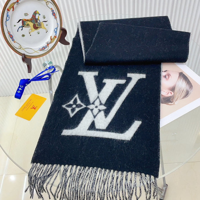 SMASH SCARF 210 CM IN BLACK WOOL 390965