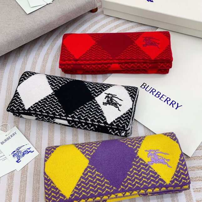 ARGYLE WOOL SCARF 190 CM VIOLET MIX BRIGHT YELLOW 394595