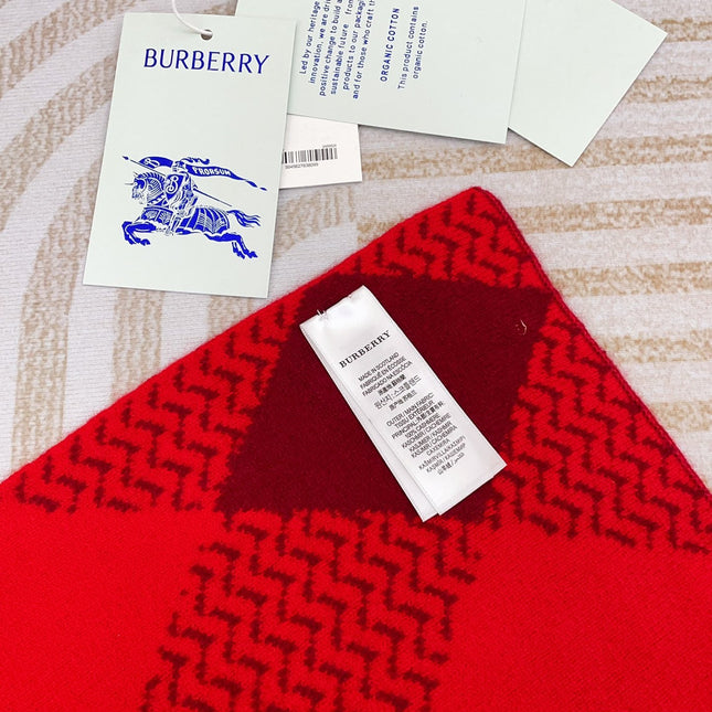 ARGYLE WOOL SCARF 190 CM CHERRY RED 394597