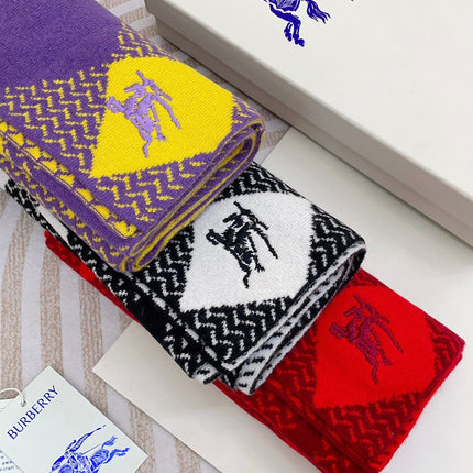 ARGYLE WOOL SCARF 190 CM CHERRY RED 394597