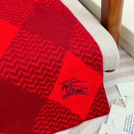 ARGYLE WOOL SCARF 190 CM CHERRY RED 394597
