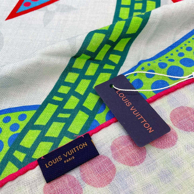 WISHUST SCARF 140 CM IN COLORFUL CASHMERE AND SILK 396237