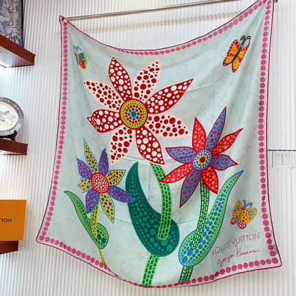 WISHUST SCARF 140 CM IN COLORFUL CASHMERE AND SILK 396237