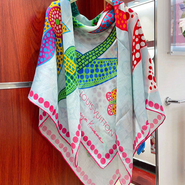 WISHUST SCARF 140 CM IN COLORFUL CASHMERE AND SILK 396237