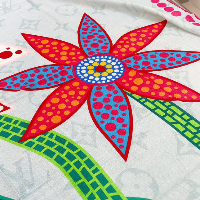 WISHUST SCARF 140 CM IN COLORFUL CASHMERE AND SILK 396237