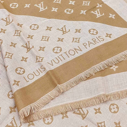 DUOGRAM SCARF 140 CM IN PINK BEIGE SILK 396238