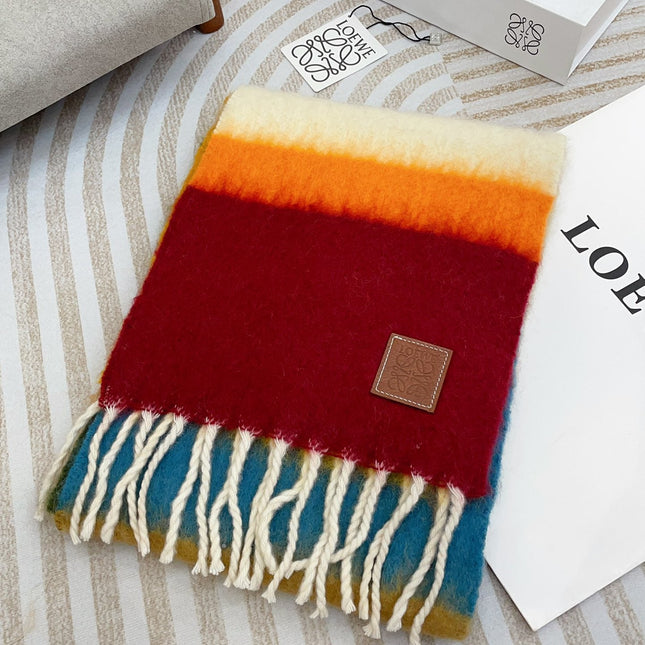 SCARF 185 CM IN COLORFUL GRADIENT WOOL AND MOHAIR 396249
