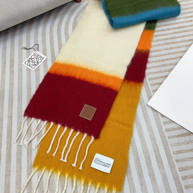 SCARF 185 CM IN COLORFUL GRADIENT WOOL AND MOHAIR 396249