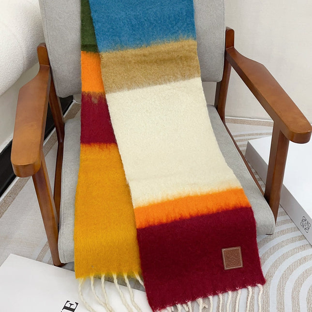 SCARF 185 CM IN COLORFUL GRADIENT WOOL AND MOHAIR 396249
