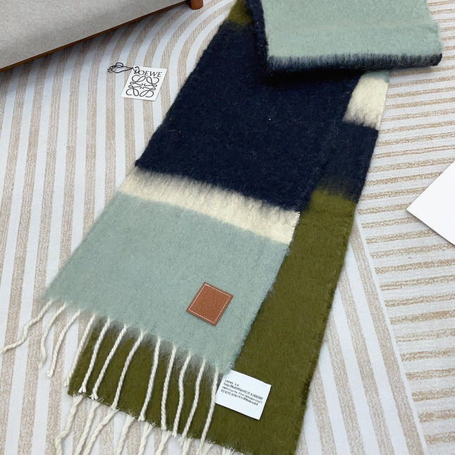 SCARF 185 CM IN COLORFUL GRADIENT WOOL AND MOHAIR 396250