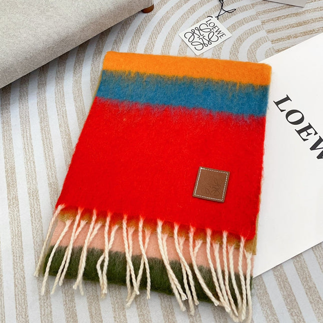 SCARF 185 CM IN COLORFUL GRADIENT WOOL AND MOHAIR 396251