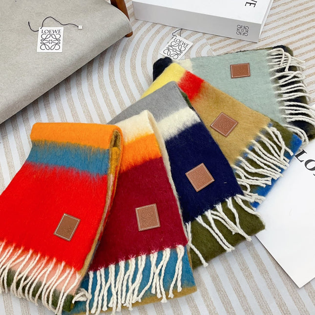 SCARF 185 CM IN COLORFUL GRADIENT WOOL AND MOHAIR 396251