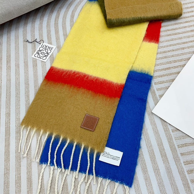 SCARF 185 CM IN COLORFUL GRADIENT WOOL AND MOHAIR 396252