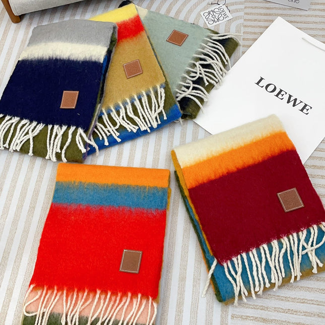 SCARF 185 CM IN COLORFUL GRADIENT WOOL AND MOHAIR 396252
