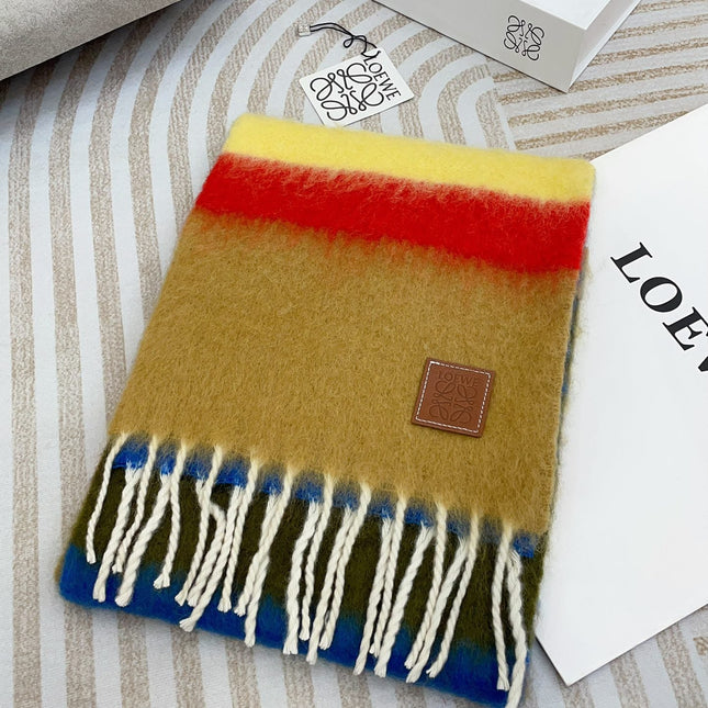 SCARF 185 CM IN COLORFUL GRADIENT WOOL AND MOHAIR 396252