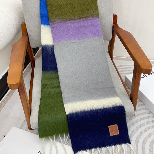 SCARF 185 CM IN COLORFUL GRADIENT WOOL AND MOHAIR 396253