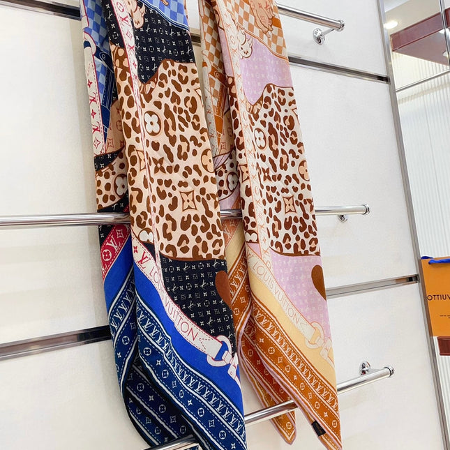 FELINE DUO 140 CM SQUARE SILK SCARF COLORFUL 398281