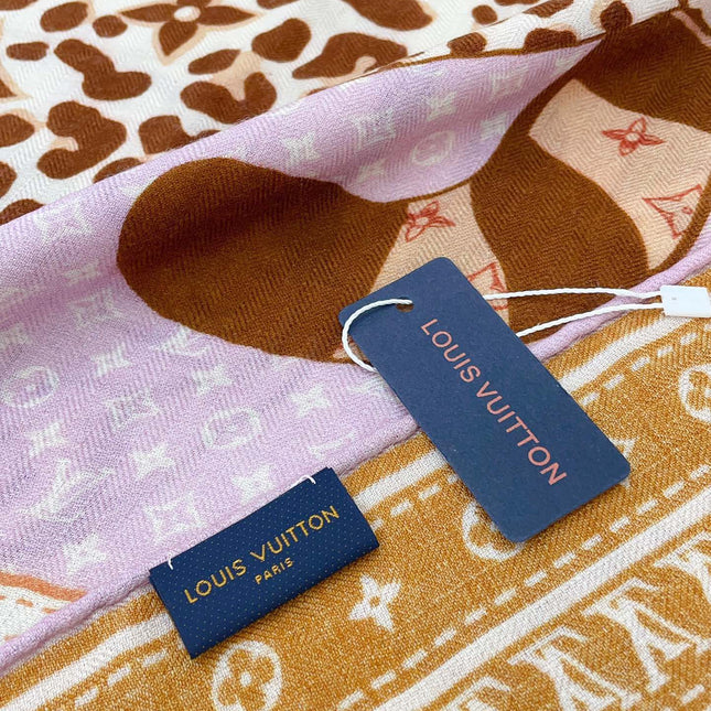 FELINE DUO 140 CM SQUARE SILK SCARF COLORFUL 398281