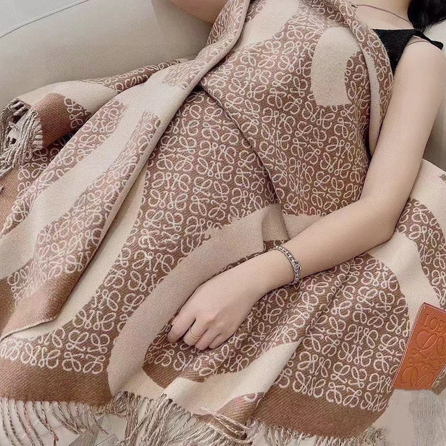 ANAGRAM SCARF 140 CM IN CAMEL BEIGE WOOL 410213