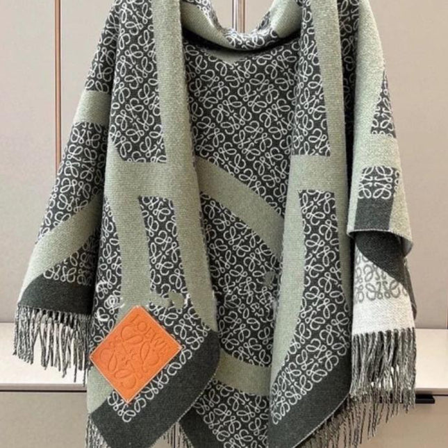 ANAGRAM SCARF 140 CM IN GREEN FOREST WOOL 410214