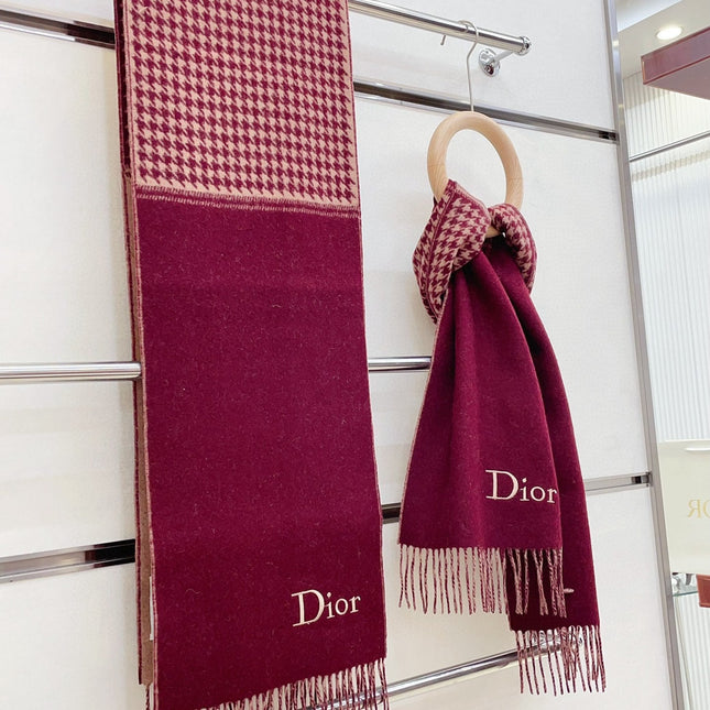 SCARF 180 CM IN BURGUNDY RED CASHMERE 419821
