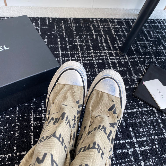 HIGH BOOTS IN TORTILLA BROWN CANVAS