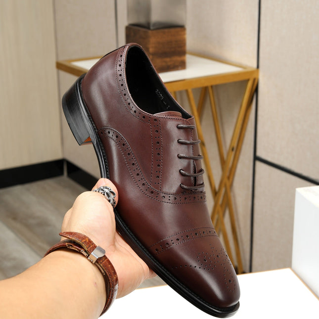 HM OXFORD LACE-UP RUSSET WITH PATTERN CALFSKIN