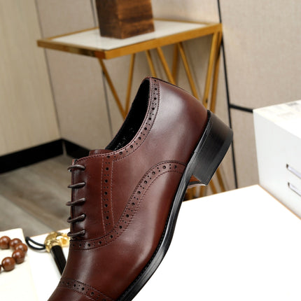 HM OXFORD LACE-UP RUSSET WITH PATTERN CALFSKIN