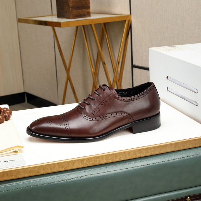 HM OXFORD LACE-UP RUSSET WITH PATTERN CALFSKIN