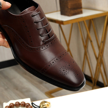 HM OXFORD LACE-UP RUSSET WITH PATTERN CALFSKIN